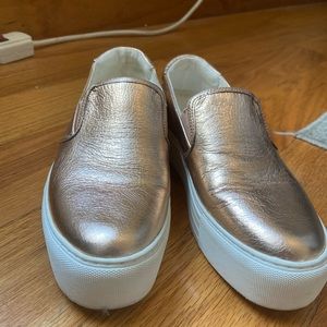 Kenneth Cole rose gold metallic sneakers